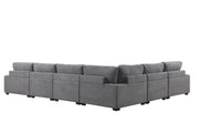 [S516-O] Carla - Ottoman (Gray), Fabric, Gray With : N/A Box: 1 of 1 Each - S516-O