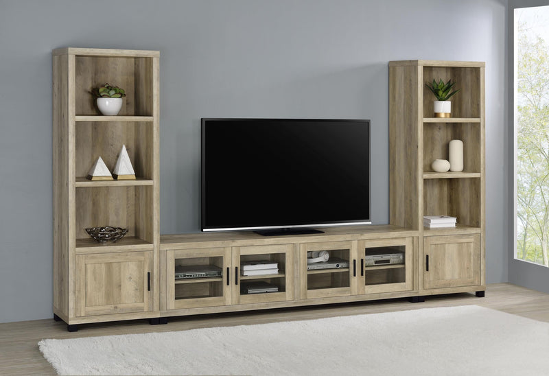 Sachin 3-piece 79-inch TV Entertainment Center Antique Pine - 736283-SET