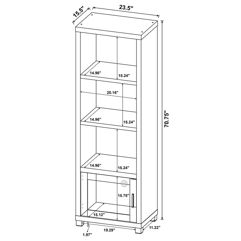 Sachin 3-shelf Engineered Wood Media Tower Dark Pine - 707736