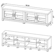 Sachin 4-door Engineered Wood 79-inch TV Stand Black - 736303
