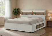 Sadie Beige Queen Bed With Storage - SADIE-BEIGE 3-QB