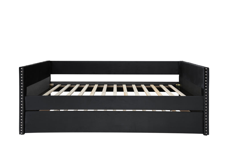 Sadie Black Velvet Twin Daybed - Lara FurnitureDaybed
