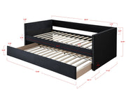 Sadie Black Velvet Twin Daybed - Lara FurnitureDaybed