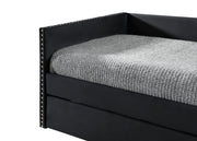 Sadie Black Velvet Twin Daybed - Lara FurnitureDaybed