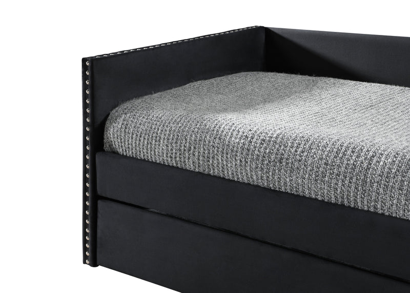 Sadie Black Velvet Twin Daybed - Lara FurnitureDaybed