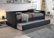 Sadie Black Velvet Twin Daybed - Lara FurnitureDaybed