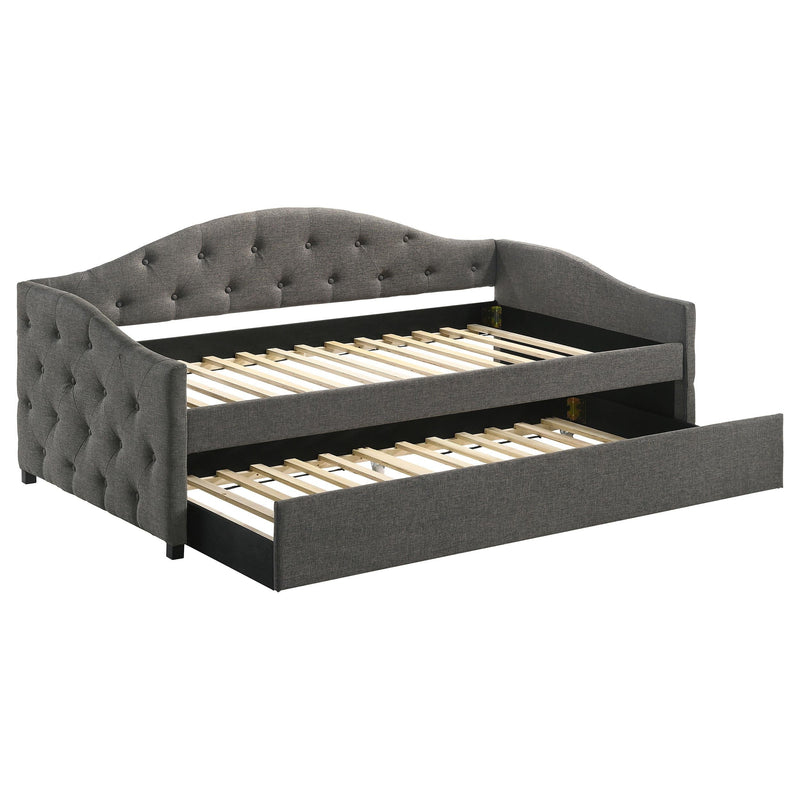Sadie Upholstered Twin Daybed with Trundle Grey - 300638