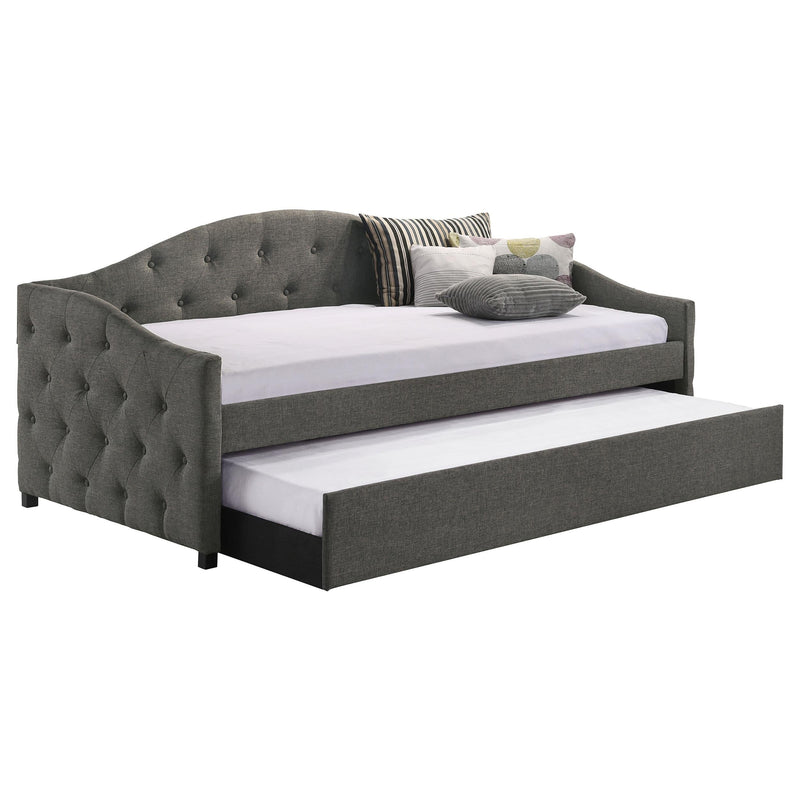 Sadie Upholstered Twin Daybed with Trundle Grey - 300638
