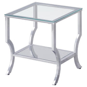 Saide 2-piece Glass Top Coffee and End Table Set Chrome - 720338-S2
