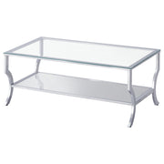 Saide 2-piece Glass Top Coffee and End Table Set Chrome - 720338-S2