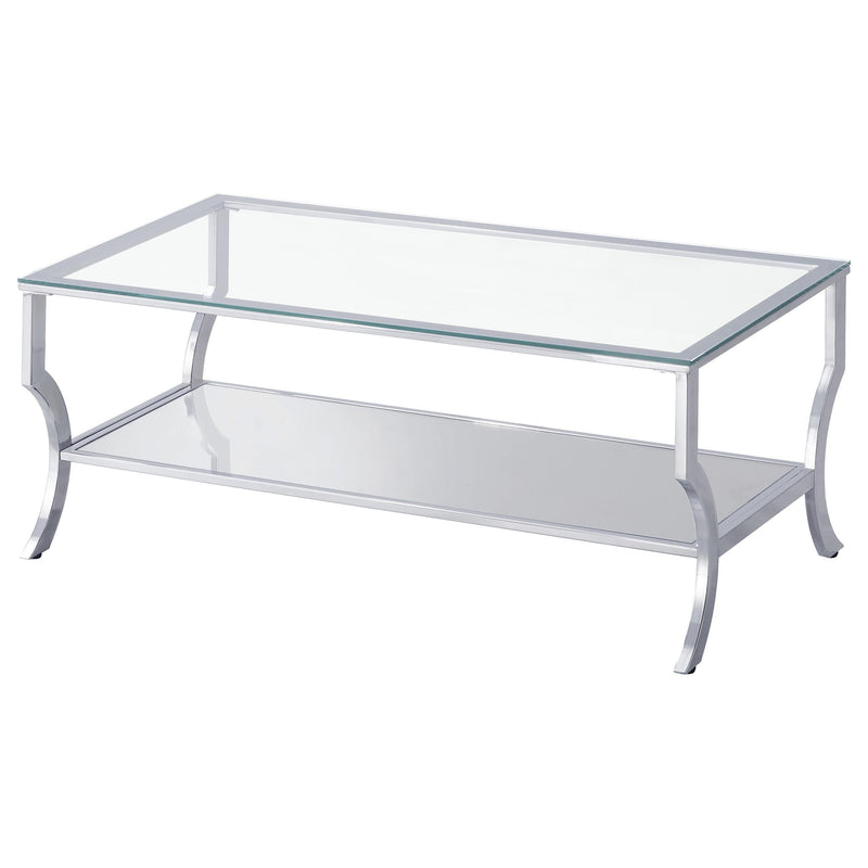 Saide 2-piece Glass Top Coffee and End Table Set Chrome - 720338-S2