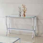 Saide Rectangular Glass Top Entryway Console Table Chrome - 720339