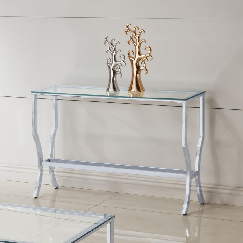 Saide Rectangular Glass Top Entryway Console Table Chrome - 720339