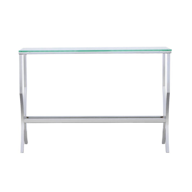 Saide Rectangular Glass Top Entryway Console Table Chrome - 720339