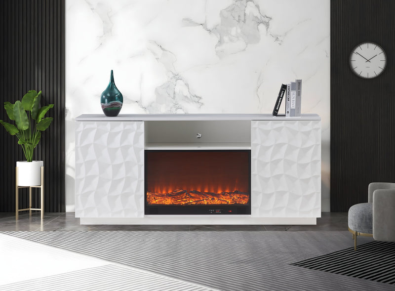 Salvador White Tv Stand - SALVADOR-WH-TVS