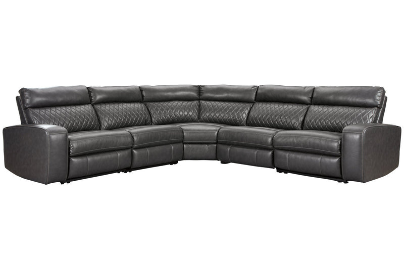 Samperstone Gray 5 - Piece Power Reclining Sectional - Lara FurniturePower Reclining Sectional