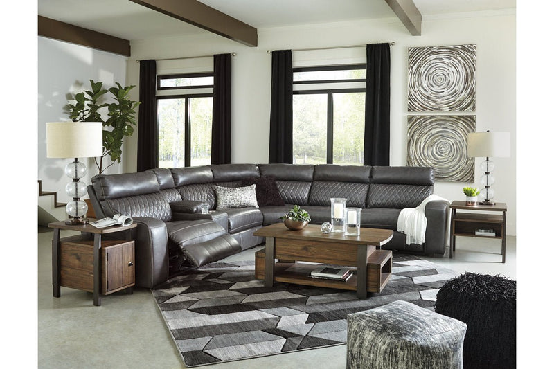Samperstone Gray 6 - Piece Power Reclining Sectional - Lara FurniturePower Reclining Sectional