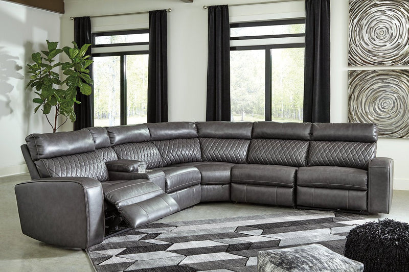 Samperstone Gray 6 - Piece Power Reclining Sectional - Lara FurniturePower Reclining Sectional