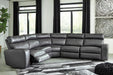Samperstone Gray LAF Power Reclining Sectional - Gate FurnitureSectional