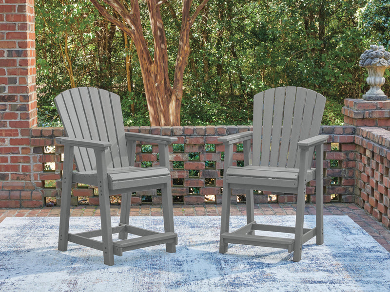 Sanctuary Beach Dark Gray Outdoor Counter Height Bar Stool (Set of 2) - PCP227-124