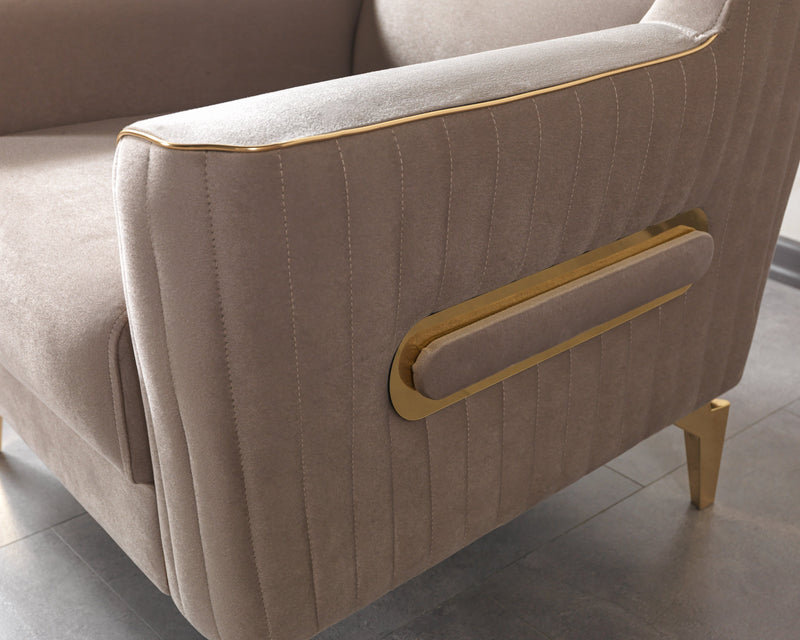 Sandra Coffee Velvet Chair - SANDRACOFFEE-CHAIR