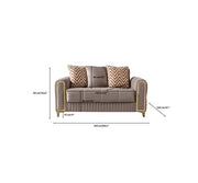 Sandra Coffee Velvet Loveseat 64.5" - SANDRACOFFEE-L