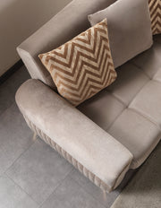 Sandra Coffee Velvet Loveseat 64.5" - SANDRACOFFEE-L