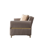 Sandra Coffee Velvet Loveseat 64.5" - SANDRACOFFEE-L