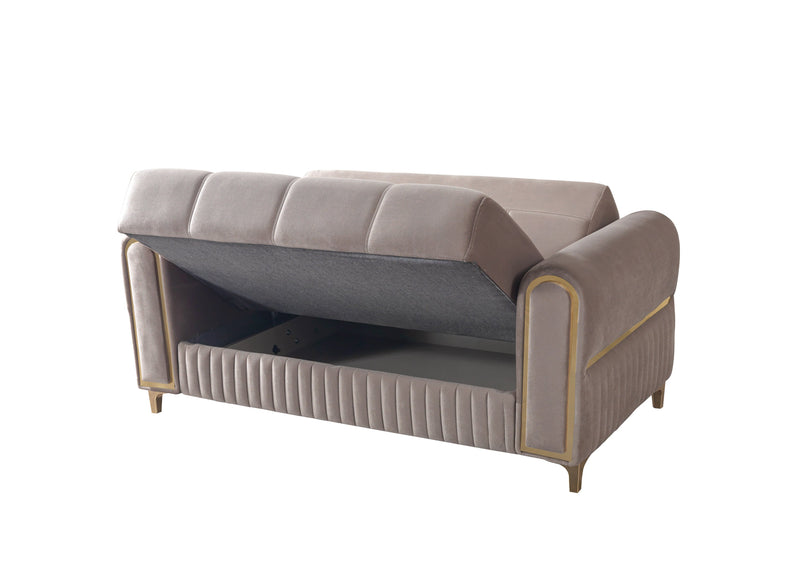 Sandra Coffee Velvet Loveseat 64.5" - SANDRACOFFEE-L