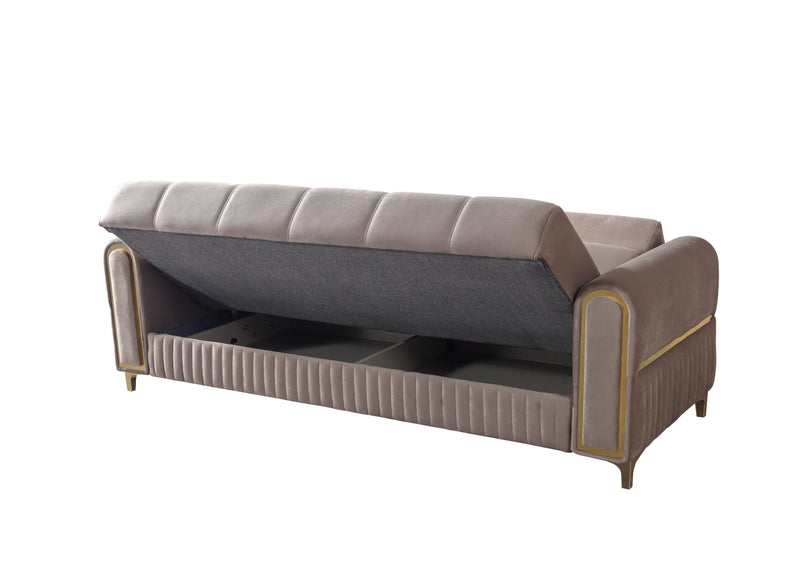 Sandra Coffee Velvet Sofa 88" & Loveseat 64" - SANDRACOFFEE-SL