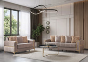 Sandra Coffee Velvet Sofa 88" & Loveseat 64" - SANDRACOFFEE-SL