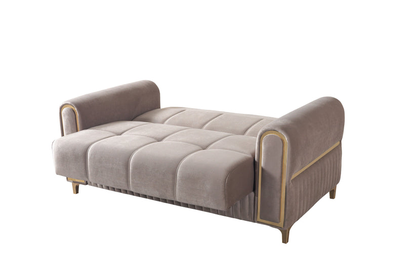 Sandra Coffee Velvet Sofa 88" & Loveseat 64" - SANDRACOFFEE-SL