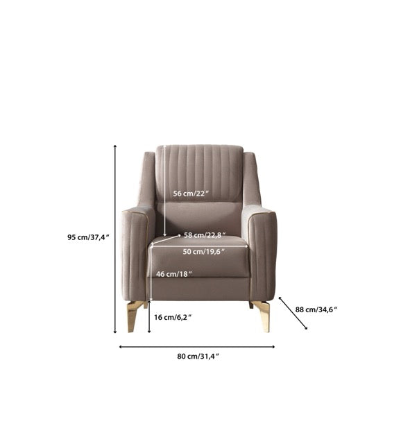 Sandra Coffee Velvet Sofa 88" & Loveseat 64" - SANDRACOFFEE-SL