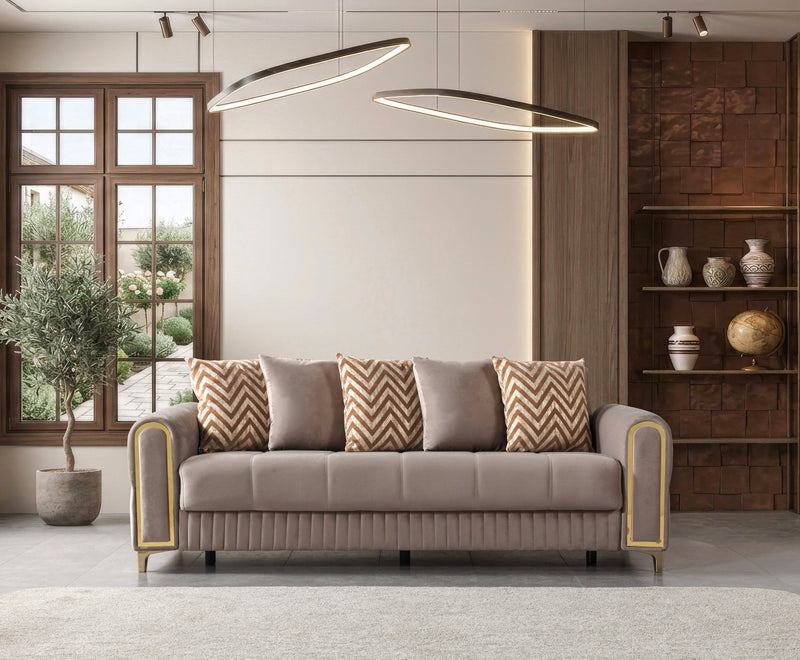 Sandra Coffee Velvet Sofa 88" & Loveseat 64" - SANDRACOFFEE-SL