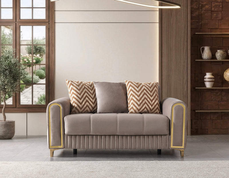 Sandra Coffee Velvet Sofa 88" & Loveseat 64" - SANDRACOFFEE-SL