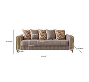 Sandra Coffee Velvet Sofabed 88" - SANDRACOFFEE-S