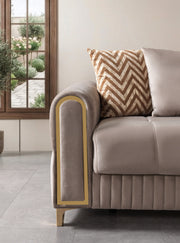 Sandra Coffee Velvet Sofabed 88" - SANDRACOFFEE-S
