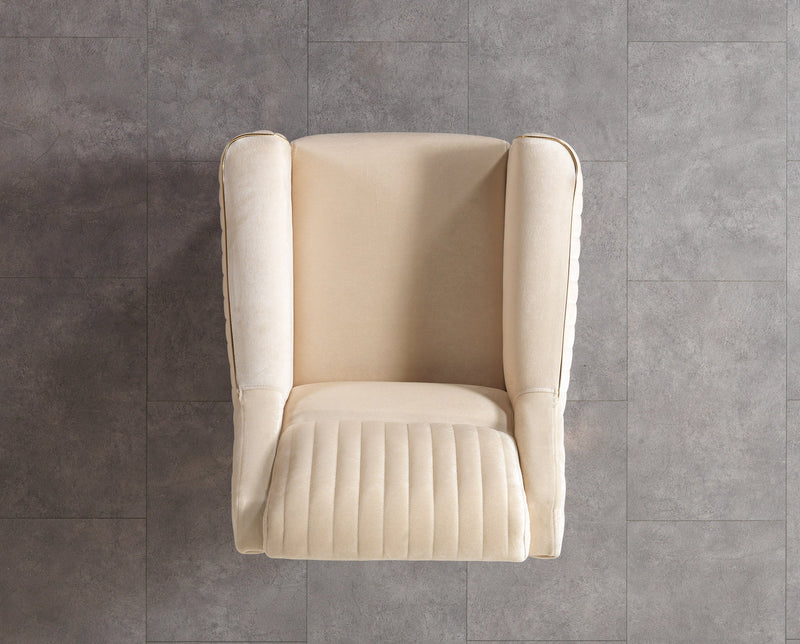 Sandra Ivory Velvet Chair - SANDRAIVORY-CHAIR