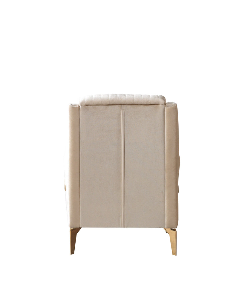 Sandra Ivory Velvet Chair - SANDRAIVORY-CHAIR
