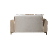 Sandra Ivory Velvet Loveseat 64.5" - SANDRAIVORY-L