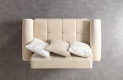 Sandra Ivory Velvet Loveseat 64.5" - SANDRAIVORY-L
