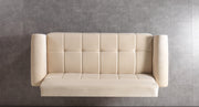 Sandra Ivory Velvet Sofa 88" & Loveseat 64" - SANDRAIVORY-SL