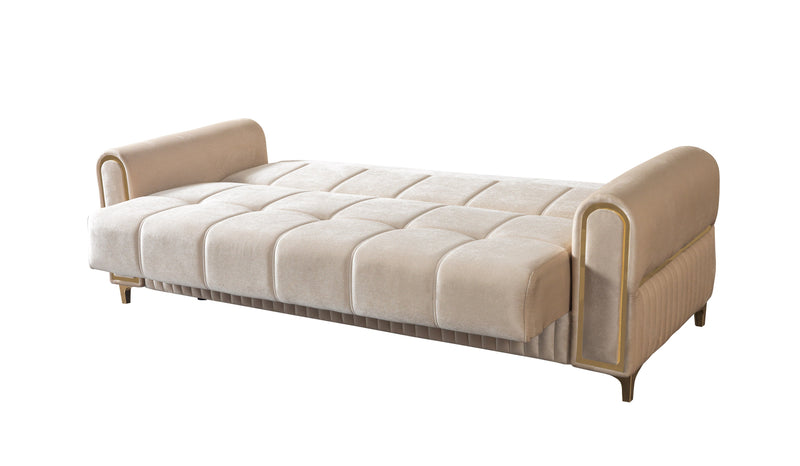 Sandra Ivory Velvet Sofa 88" & Loveseat 64" - SANDRAIVORY-SL