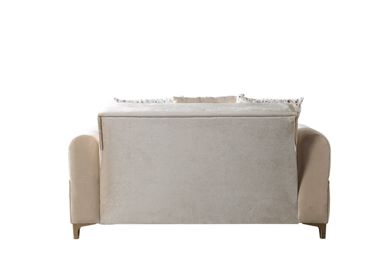 Sandra Ivory Velvet Sofa 88" & Loveseat 64" - SANDRAIVORY-SL