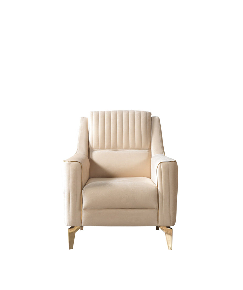 Sandra Ivory Velvet Sofa 88" & Loveseat 64" - SANDRAIVORY-SL