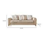 Sandra Ivory Velvet Sofa 88" & Loveseat 64" - SANDRAIVORY-SL