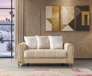 Sandra Ivory Velvet Sofa 88" & Loveseat 64" - SANDRAIVORY-SL