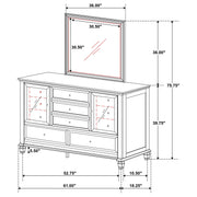 Sandy Beach 11-drawer Dresser with Mirror Cream White - 201303M