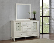 Sandy Beach 11-drawer Dresser with Mirror Cream White - 201303M