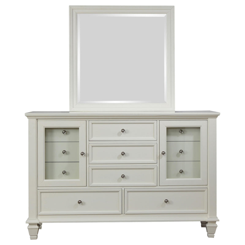 Sandy Beach 11-drawer Dresser with Mirror Cream White - 201303M